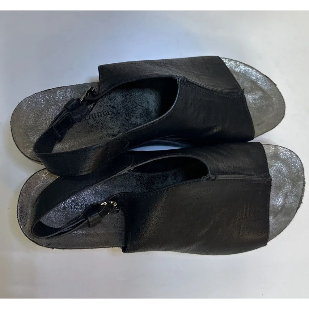 Pierre Dumas Women's Hester 14 Vegan Leather Black Platform Wedge 3.4” Heel 8.5M